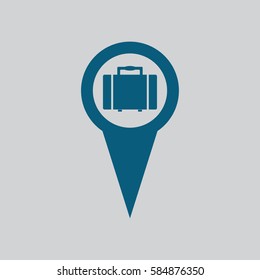 map pointer with suitcase icon