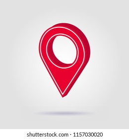 Map pointer symbol. Flat isometric icon or logo