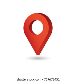 Map Pointer symbol. Flat Isometric Icon or Logo. 3D Style Pictogram for Web Design, UI, Mobile App, Infographic.
