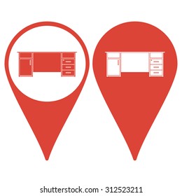 Map pointer. table icon, isolated vector eps 10 illustration