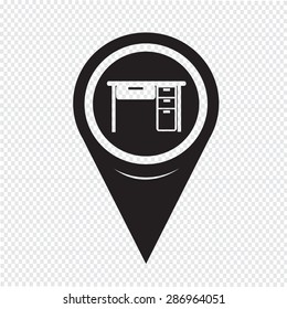 Map Pointer Table Office Icon