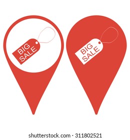 Map pointer. tag icon, Flat design style eps 10