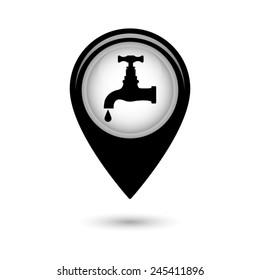 Map pointer with tap icon