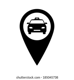 Map pointer with Taxi Icon