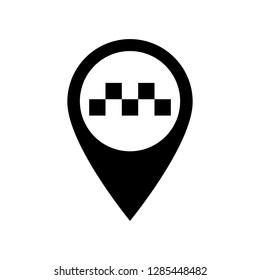 Map pointer with Taxi sign. Graphic elements for your design