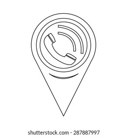 Map Pointer Telephone Receiver Icon