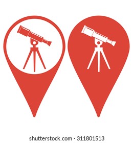 Map pointer. Telescope icon. Flat design style eps 10