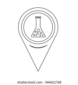 Map Pointer test tube icon