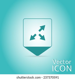Map pointer - three arrows. Direction sign. Flat Design Style. Made in vector