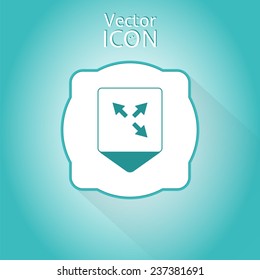 Map pointer - three arrows. Direction sign. Flat Design Style. Made in vector