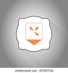 Map pointer - three arrows. Direction sign. Flat Design Style. Made in vector
