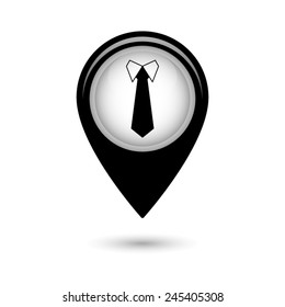 Map pointer with Tie icon