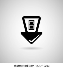 Map pointer with toilet icon. Vector illustration