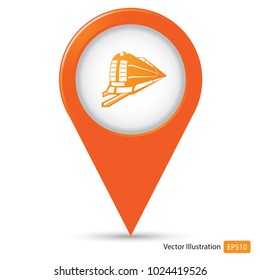 Map pointer and train icon