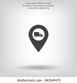 Map pointer with a truck symbol