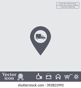 Map pointer with a truck symbol