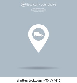 Map pointer with a truck symbol