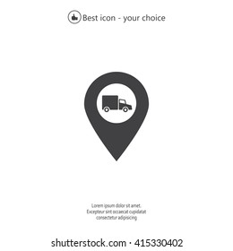 Map pointer with a truck symbol