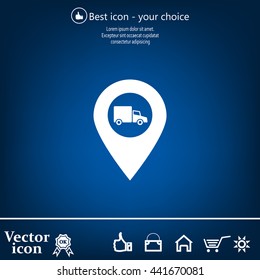 Map pointer with a truck symbol
