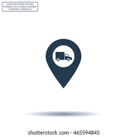 Map pointer with a truck symbol