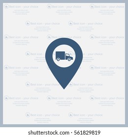 Map pointer with a truck symbol