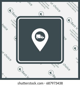 Map pointer with a truck symbol