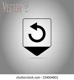 Map Pointer with turn arrow. Loading and buffering icon. Flat design style. Made in vector?