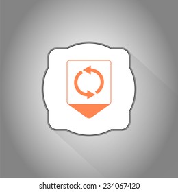 Map Pointer with turn arrow. Loading and buffering icon. Flat design style. Made in vector illustration