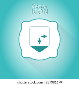 Map pointer - two arrows. Direction sign to the right and back. Flat Design Style. Made in vector