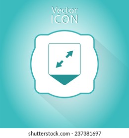 Map pointer - two arrows. Direction sign. Flat design style. Made in vector