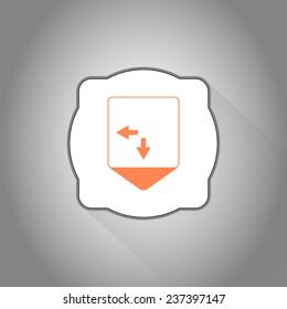 Map pointer - two arrows. Direction sign to the right and back. Flat Design Style. Made in vector