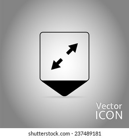 Map pointer - two arrows. Direction sign. Flat design style. Made in vector