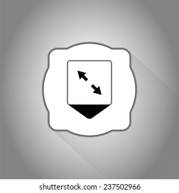 Map pointer - two arrows. Direction sign. Flat design style. Made in vector