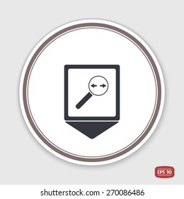 Map pointer. Two arrows icon. Direction indicator. Flat design. Made in Illustrator vector