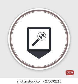 Map pointer. Two arrows icon. Direction indicator. Flat design. Made in Illustrator vector