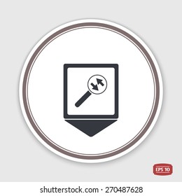 Map pointer. Two arrows icon. Direction indicator. Flat design. Made in Illustrator vector