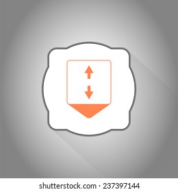 Map pointer - two arrows. Sign of the back and forth. Flat design style. Made in vector
