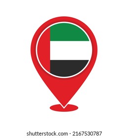 Map pointer United Arab Emirates national flag icon design