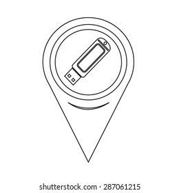 Map Pointer USB Flash Drive Icon