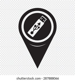 Map Pointer USB Flash Drive Icon