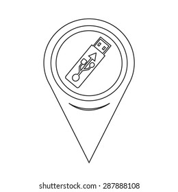 Map Pointer USB Flash Drive Icon