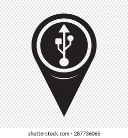 Map Pointer Usb Icon