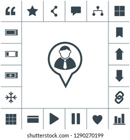 Map pointer user flat design illustration. Simple vector icon.