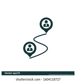 map pointer and user icon location symbol logo template design element