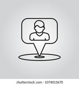 Map pointer user sign icon