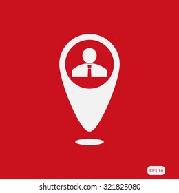 Map pointer user sign icon