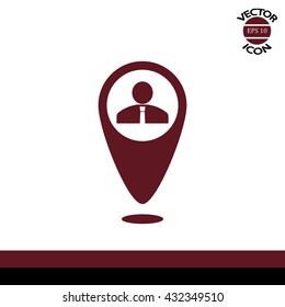Map pointer user sign icon