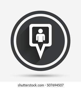 Map pointer user sign icon. Marker symbol.