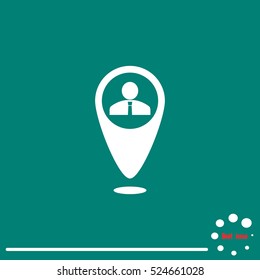 Map pointer user sign icon