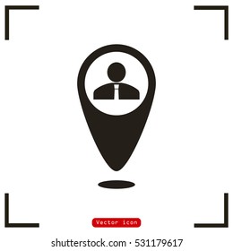 Map pointer user sign icon
